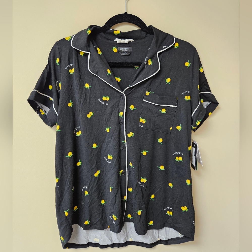 NWT Kate Spade Modal Pajama Top Lemon Comfy